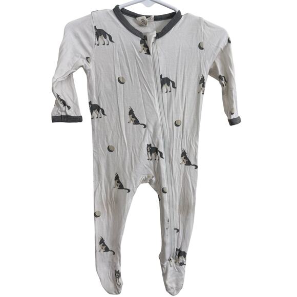 Kyte Baby Howl Zippered Footie Sleeper Size 3-6 Months Howling Wolf Moon